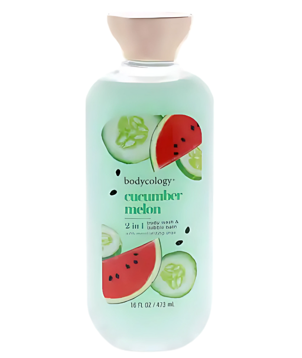Bodycology Cucumber Melon Body Wash 16oz Bodycology frasco x 1 Capture la esencia del verano con el aroma del refrescante pepino crujiente y el delicioso melón en Bodycology Cucumber Melon. Bodycology 2 in 1 Body Wash & Bubble Bath brinda una fragancia lujosa tan