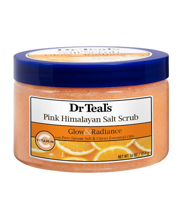 Dr. Teals Sales Exfoliantes Vitamina C 16oz Dr. Teals x 1 Dr. Teal's Pink Himalayan Vitamin C Salt Scrub está formulado con sal de Epsom pura, aceites esenciales naturales y minerales para exfoliar suavemente la piel y calmar los sentidos. Enriquecido con ma