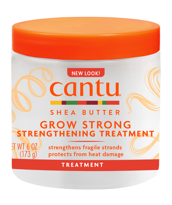 Grow Strong Strengthening Treatment Cantu Pote x 1 Fortalece el cabello frágil y débil para ayudar a detener la rotura y fomentar uncrecimiento fuerte. Hecho con manteca de karité pura para reemplazar la humedad vital que revela un cabello más fuerte